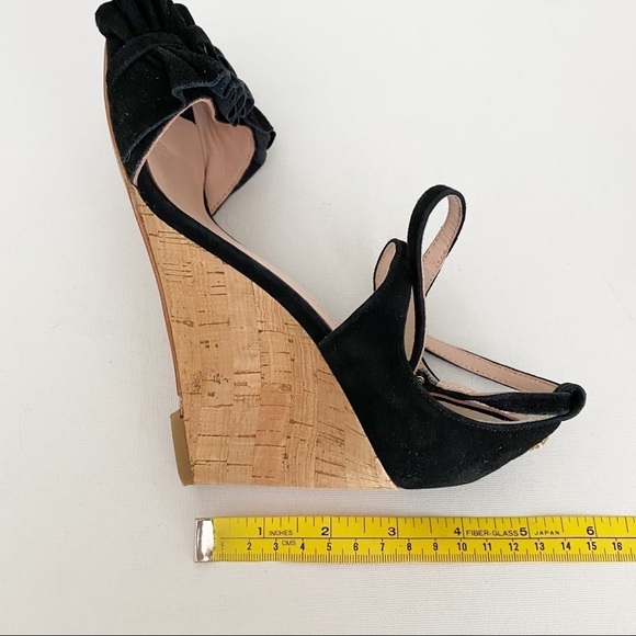 Kate Spade Dawson Black Wedge Sandals - 6 - Picture 12 of 13
